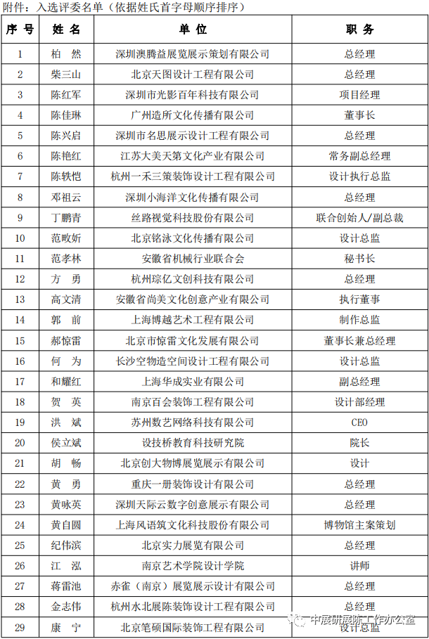 巖星特刊 | 首屆中國展覽藝術與展示技術創意大賽專業評委會名單插圖